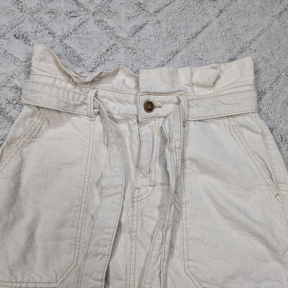 Free People Skirt Women's 6 White Oatmeal Splendor In The Grass Denim Belt - Picture 2 of 9